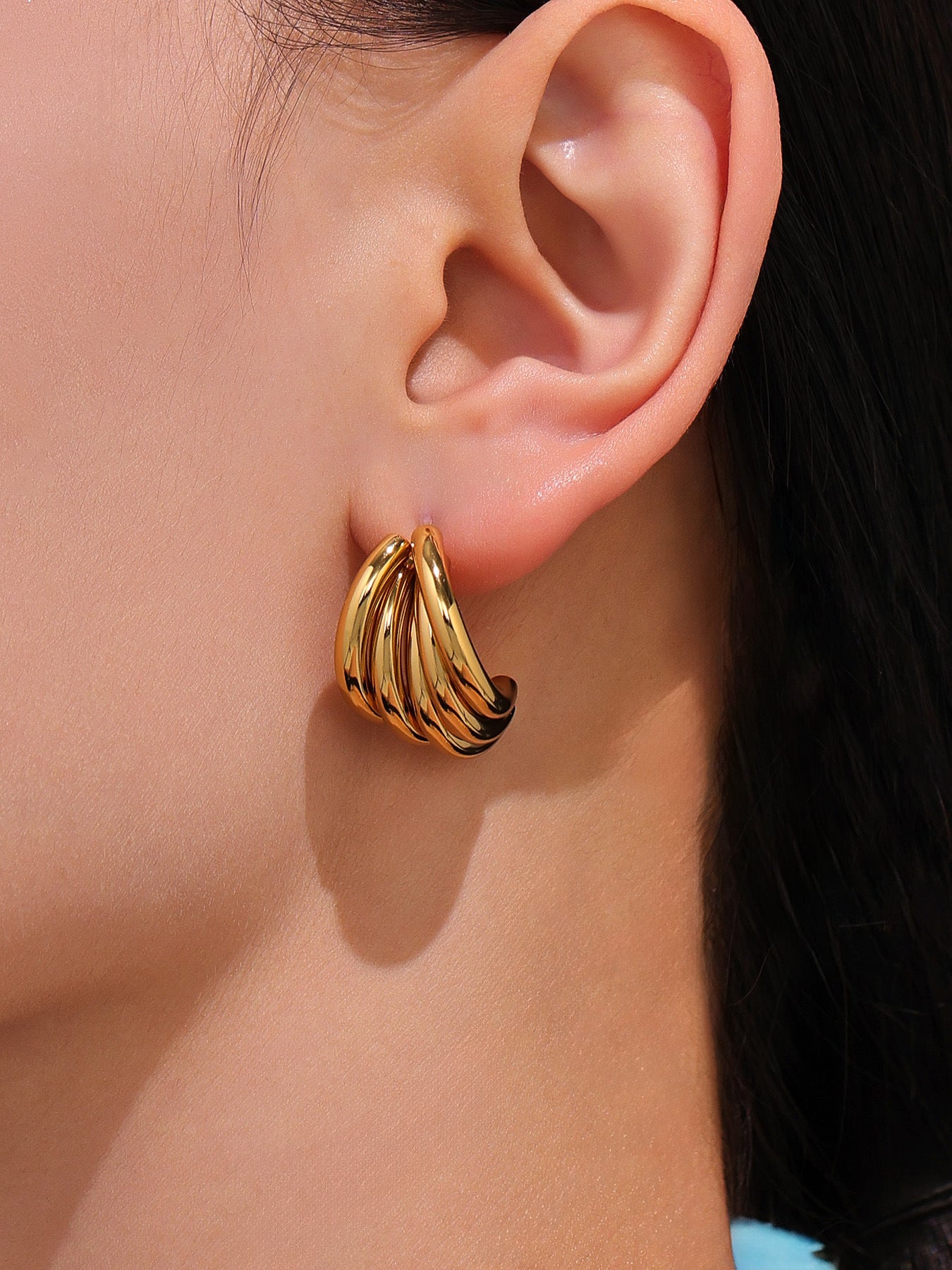 Planderful Water Drop Color Earrings For Women 18K Plated