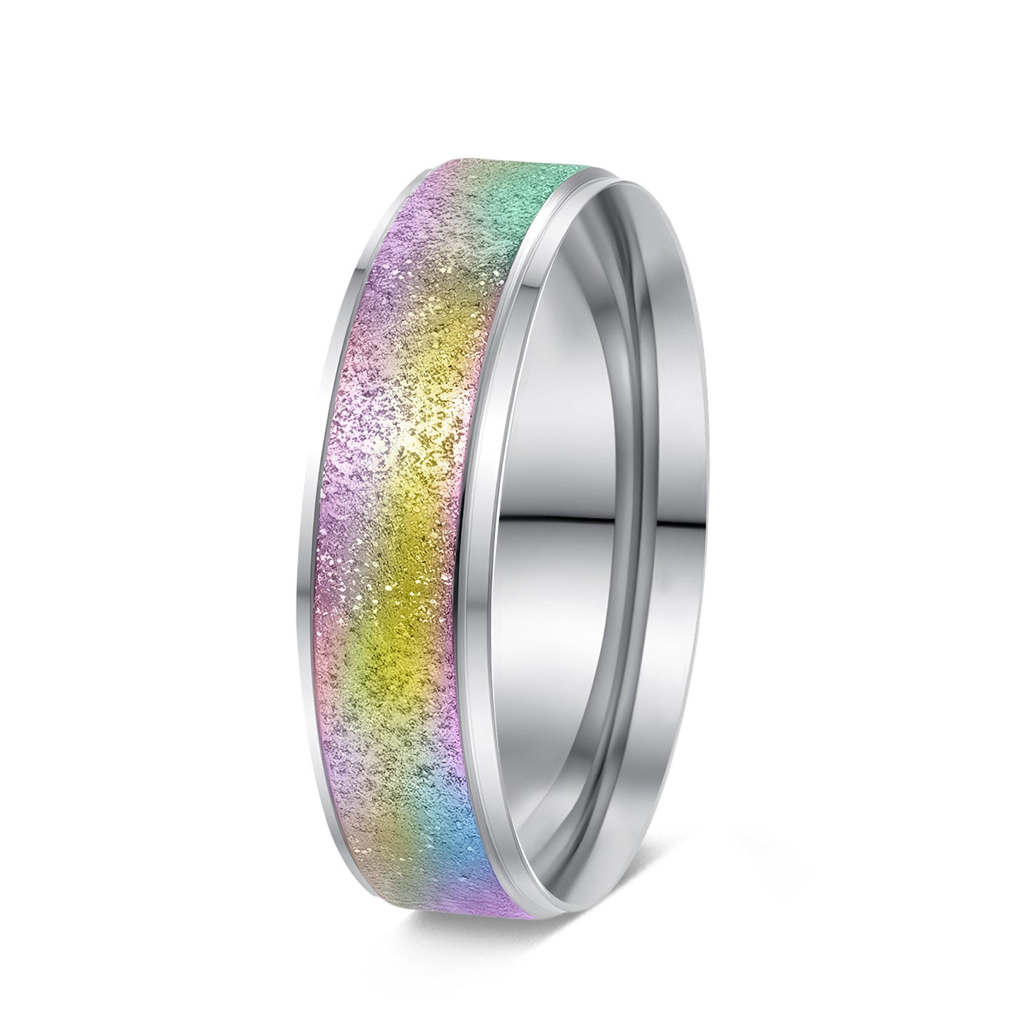 Planderful Two Tone Stainless Steel Ring 6mm Matte Finish For Women Everyday Genie Collection