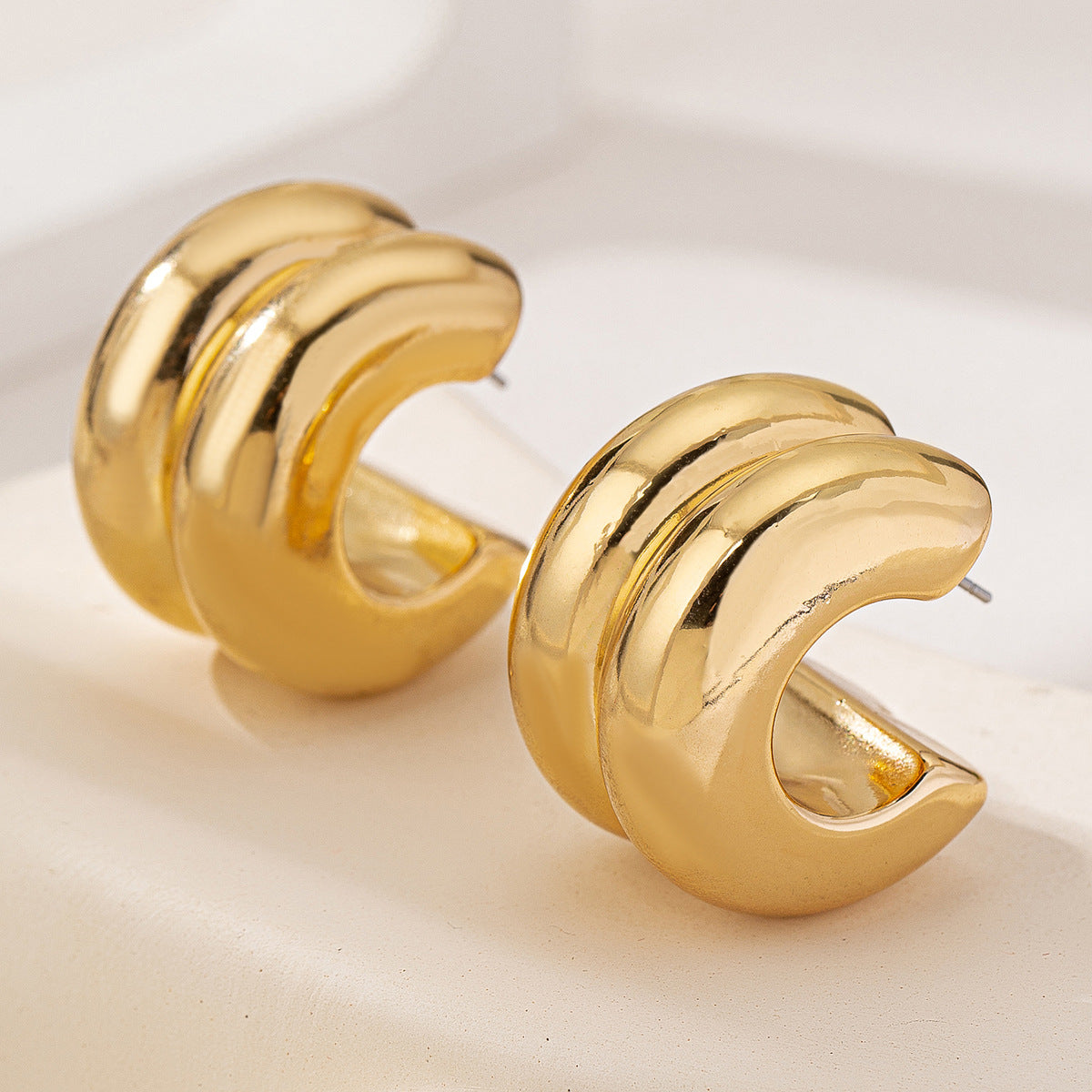 Planderful Vienna Verve Earrings – Fashionable Double-Layer Design for Daily Wear