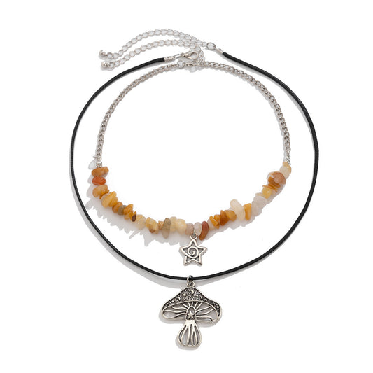Turquoise-Style Beaded Ethnic Layered Necklace