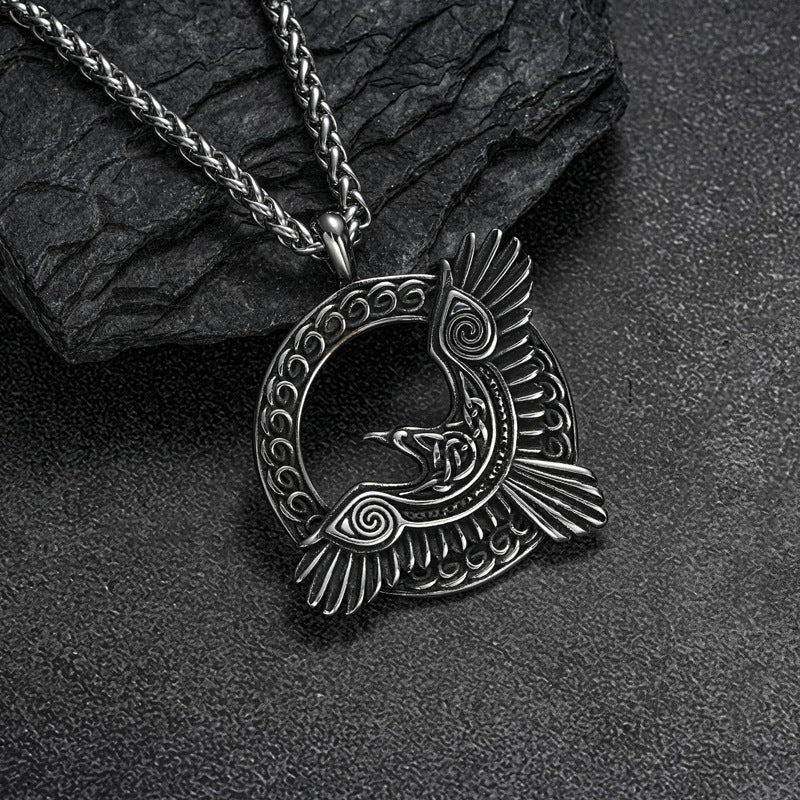 Planderful Nordic Viking Eagle Pendant Necklace For Men Stainless Steel Bold Durable Daily Wear