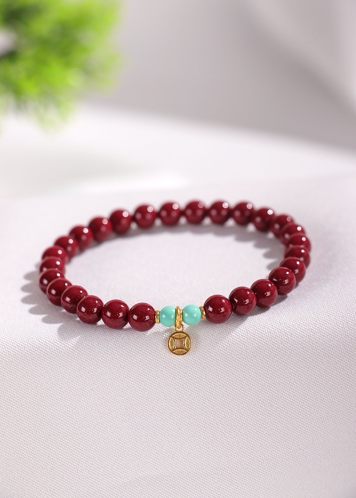 Planderful Fortune's Favor Bracelet – Unique Cinnabar and Jade Design