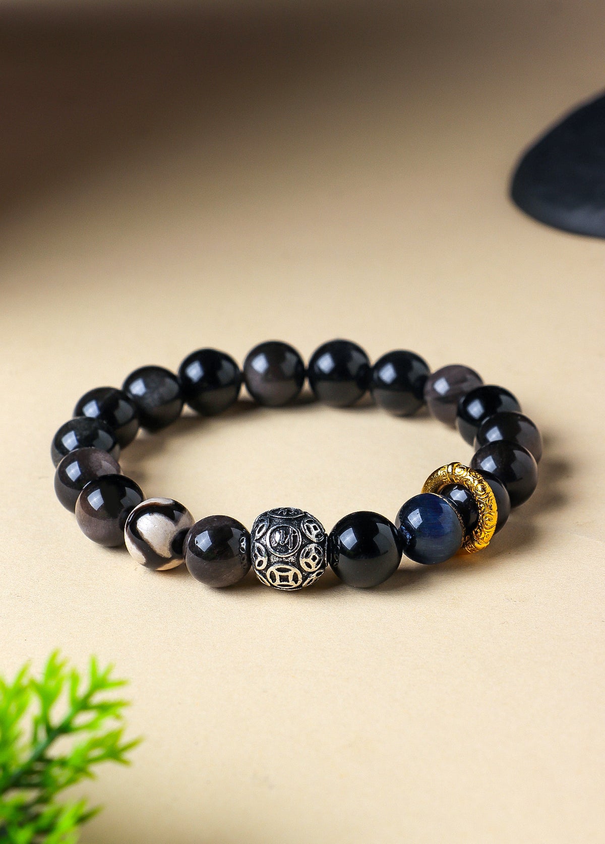Obsidian Agate Eye Bracelet