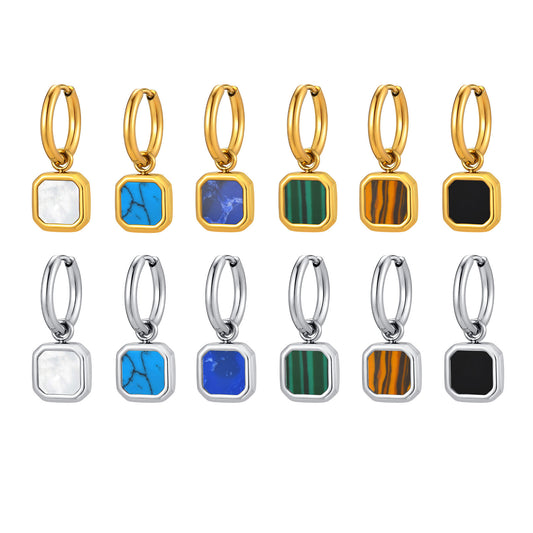 Planderful Stainless Steel Earrings Unisex Bold Tiger Eye