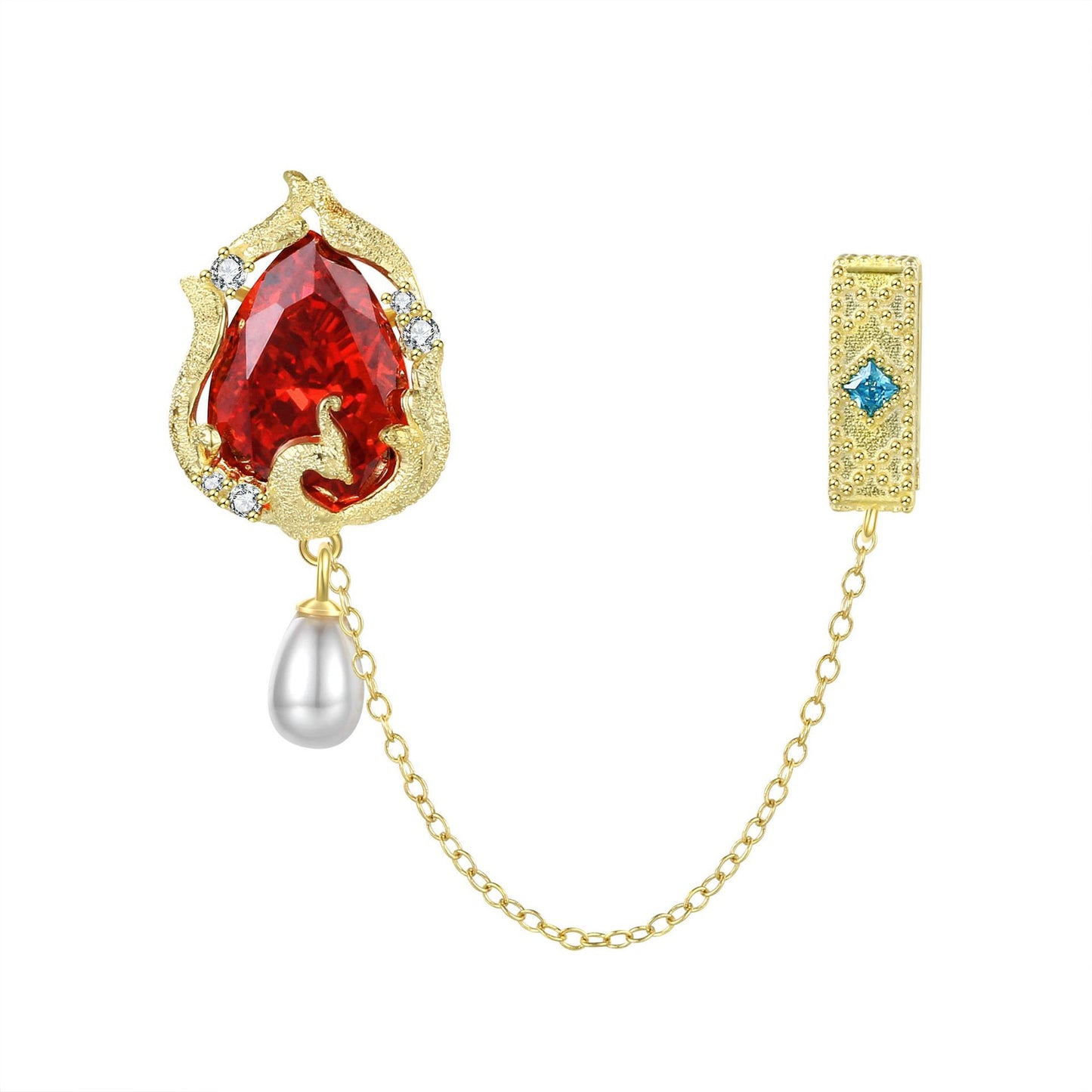 Planderful Original Design Red Zircon Phoenix Necklace Pendant S925 Sterling Silver Electroplated 14 Gold Wear Leather Rope Chain – Elegant Unique Style