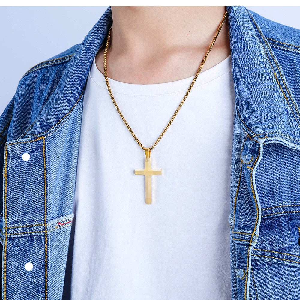 1. Planderful Stainless Steel Cross Necklace Unisex Hip Hop Jewelry Pendant Gift for Him or Her