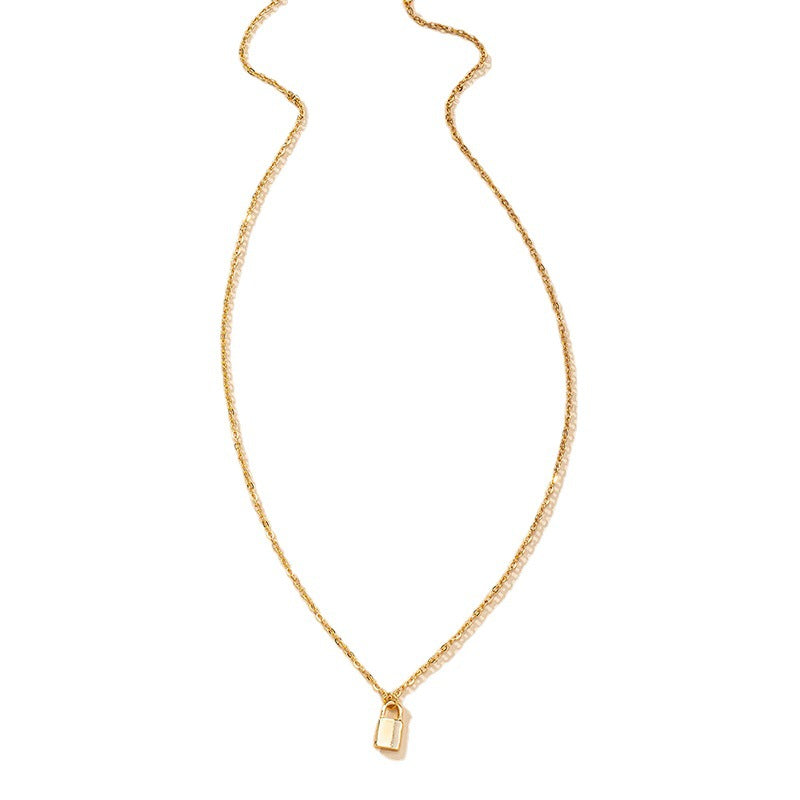 Amazon Exclusive Small Lock Pendant Necklace, Trendy European and American Cross-border Neckpiece
