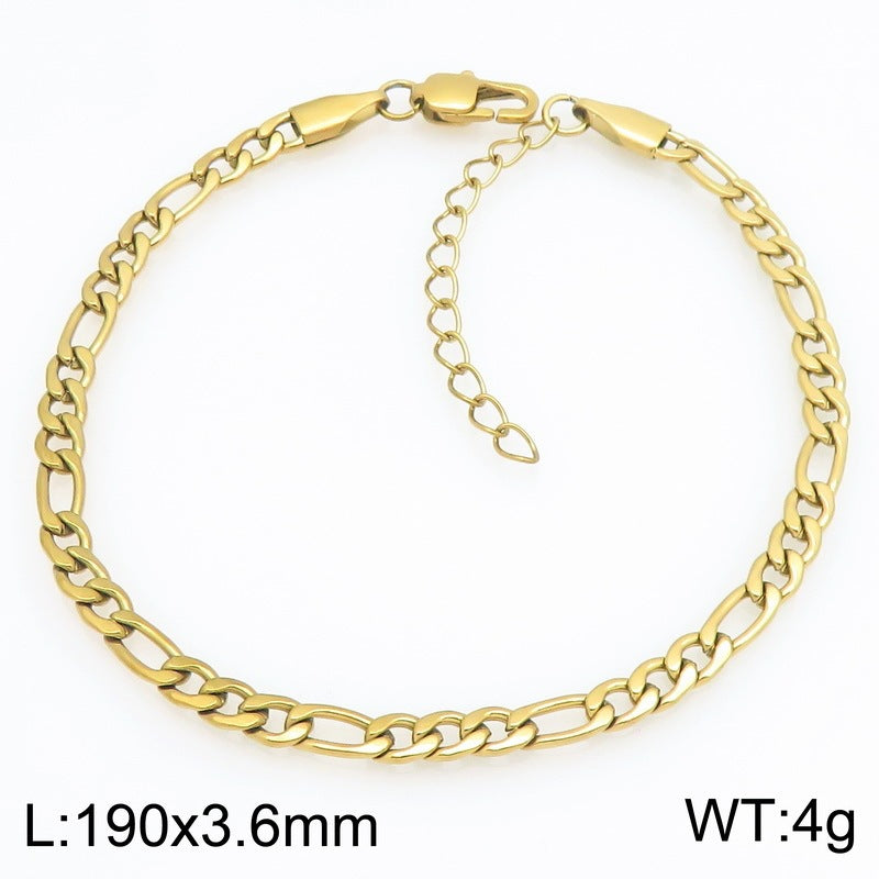 Figaro Titanium Steel Bracelet – Daily Unisex Neutral Wind Element Chain Nk Chain Bracelet