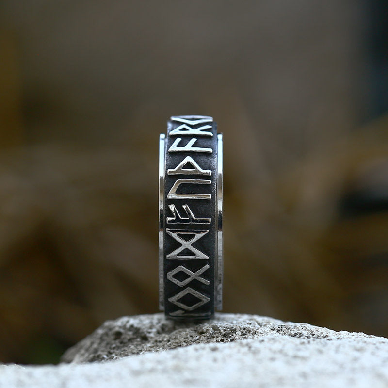 Titanium Steel Nordic Viking Rotating Ring for Men and Women - Simple and Stylish Jewelry from Japan and South Korea