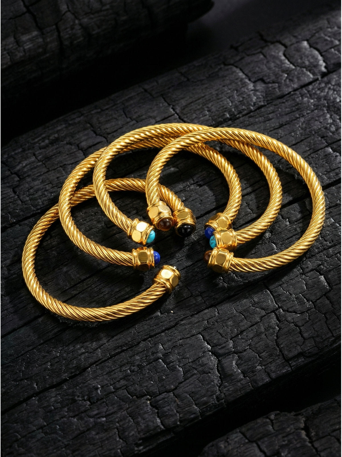 Tiger's Eye Braided Adjustable Stainless Steel Bracelet