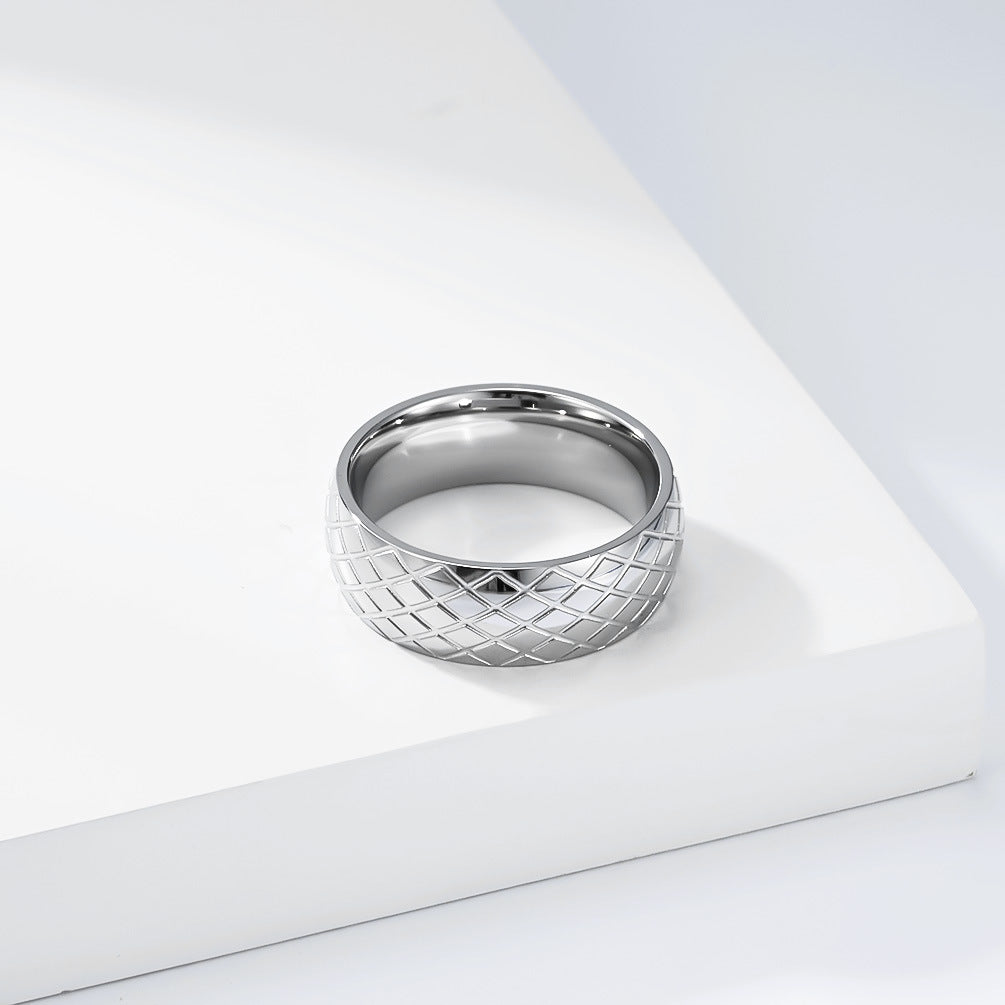 Vintage Contemporary Stainless Steel Men's Ring