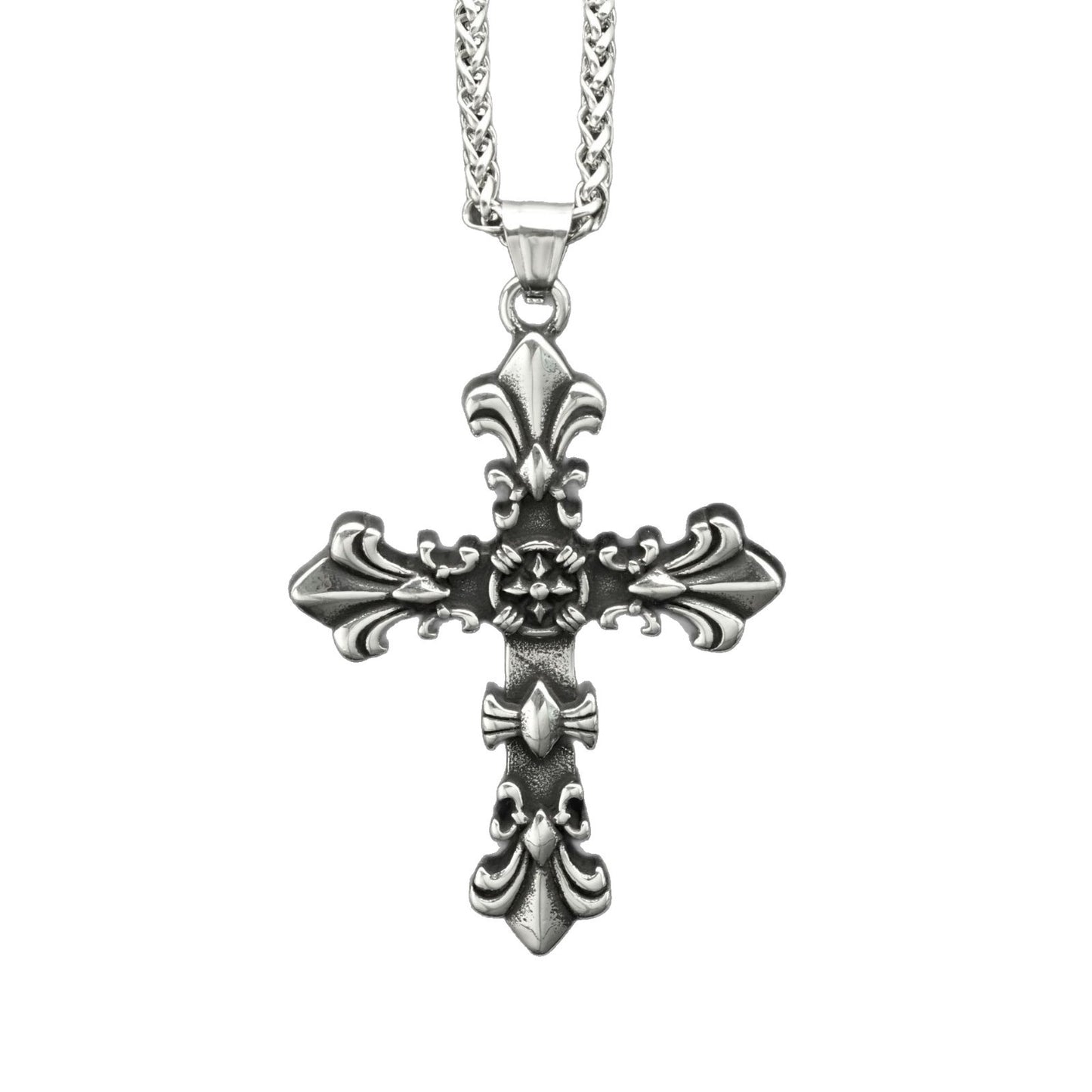 Steel Necklace – Vintage Cross Pendant
