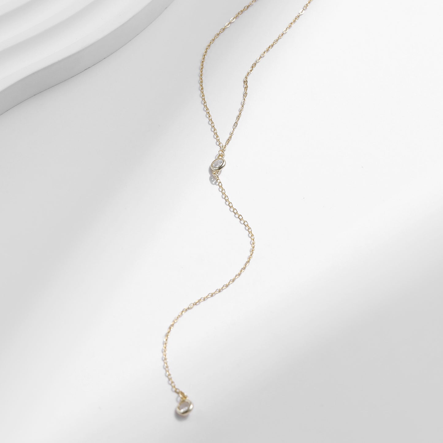 Luxurious 925 Sterling Silver Zircon Necklace for Women - Elegant Long Clavicle Chain