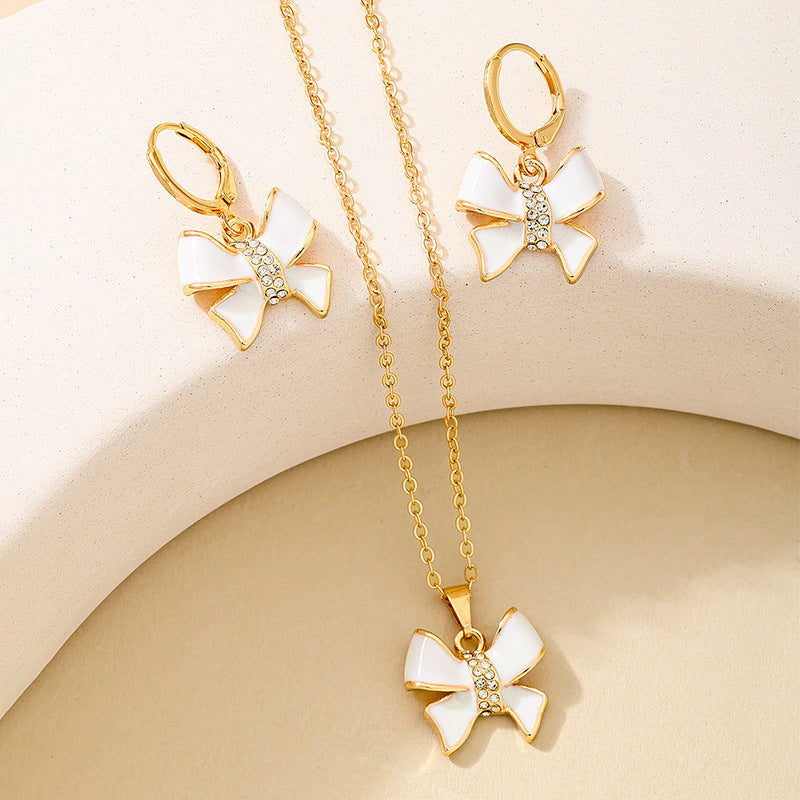 Charming Red Bow Jewelry Set for Women by Planderful