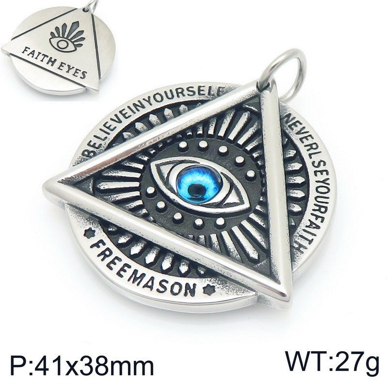 Planderful Men Double Sided Nordic Rune Pendant Titanium