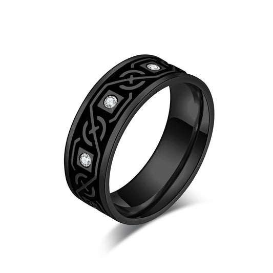 Cross-Border Nordic Style Celtic Knot Titanium Steel Ring