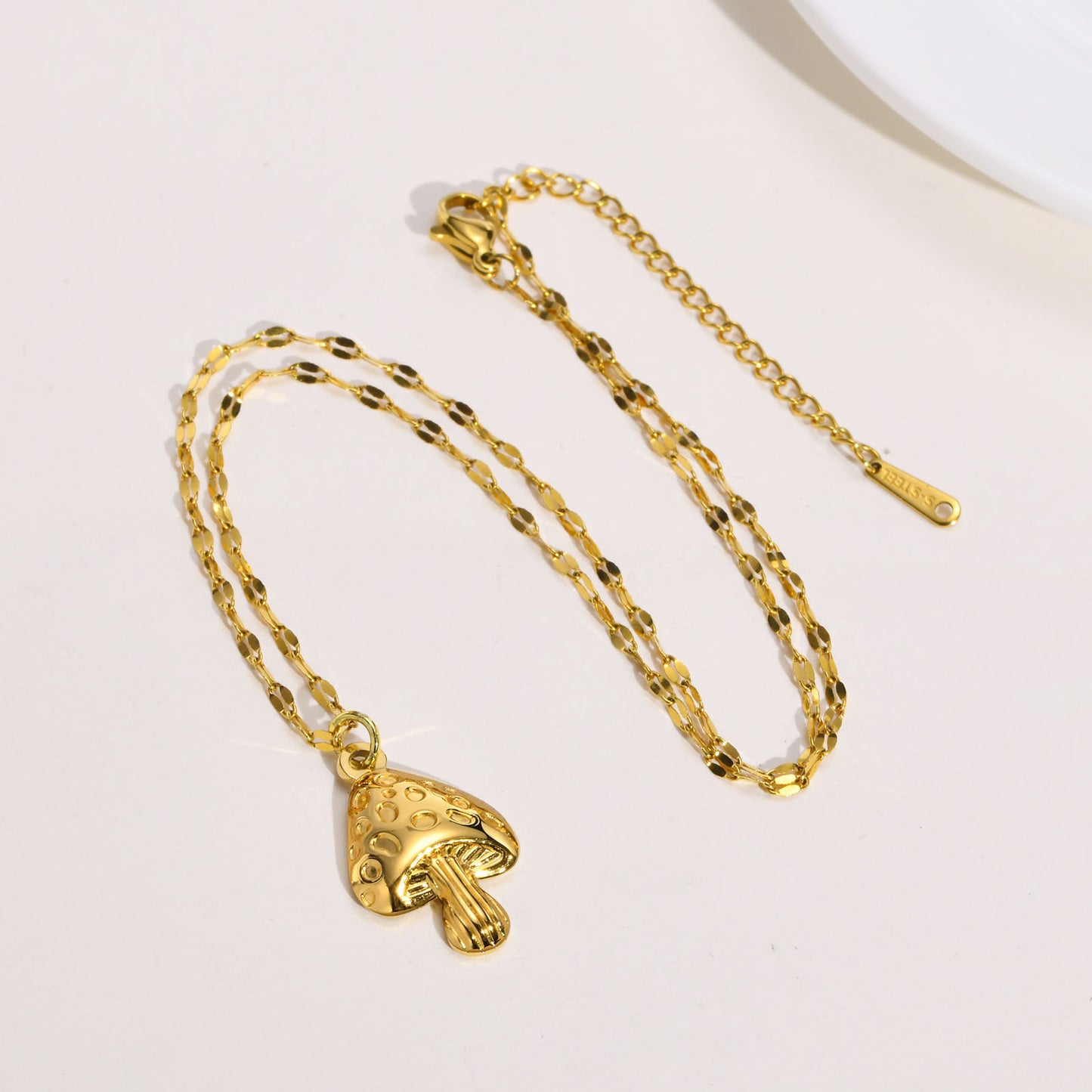 European And American Stainless Steel Gold Mushroom Earrings