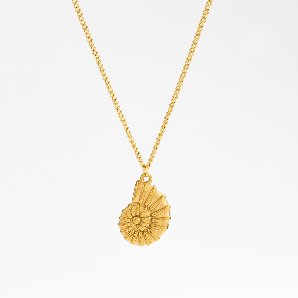 Stainless Steel Thin Chain Flower Collarbone Necklace Ocean Wind Conch Shell Star
