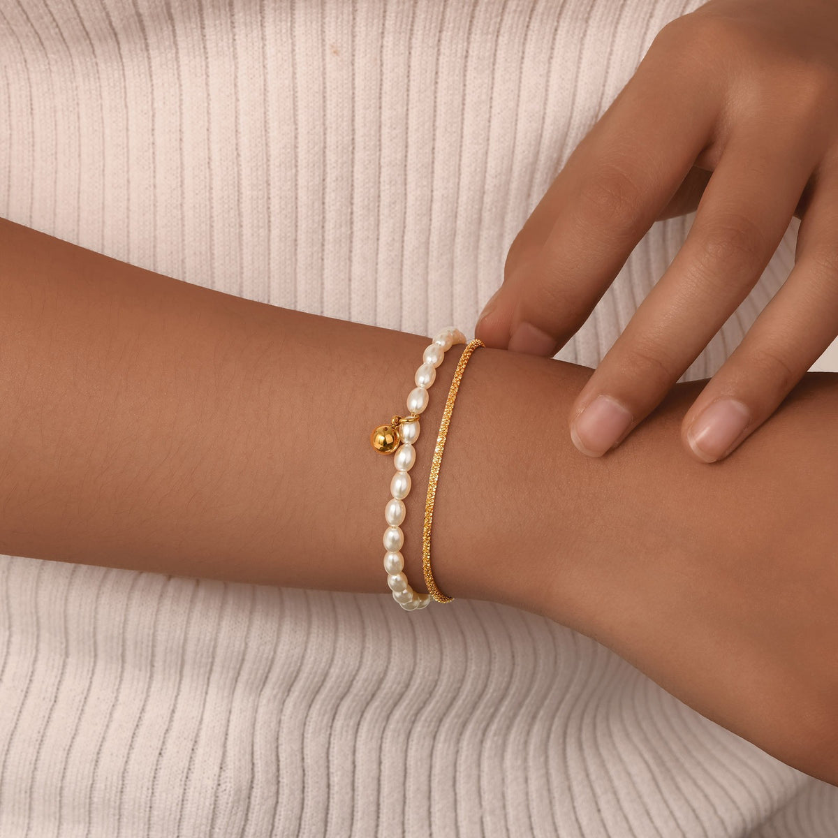Pearl Stainless Steel Bracelet Unisex
