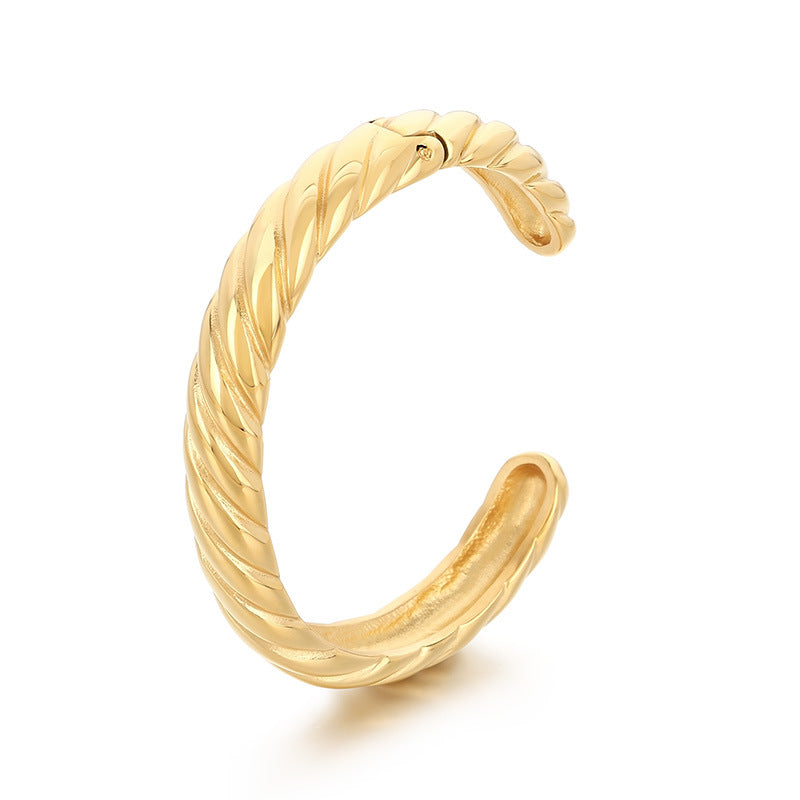 Planderful Men C Shaped Hipster Bracelet 18k Gold Plated