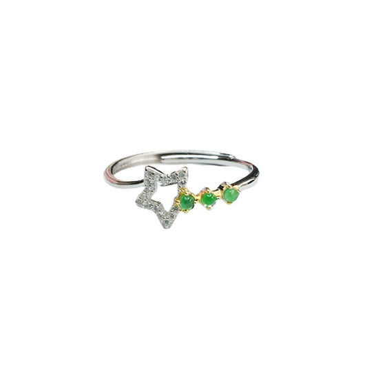 Star Ice Emperor Green Jade Ring