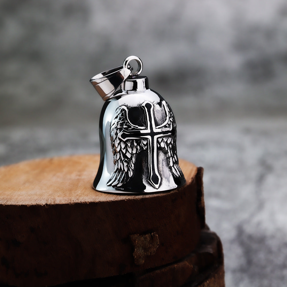 Biker Viking Feather Stainless Steel Pendant Necklace