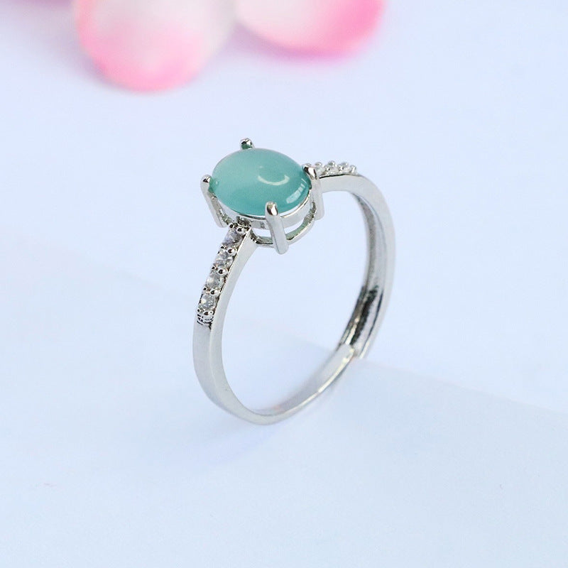 Blue Water Jadeite Starry Ring