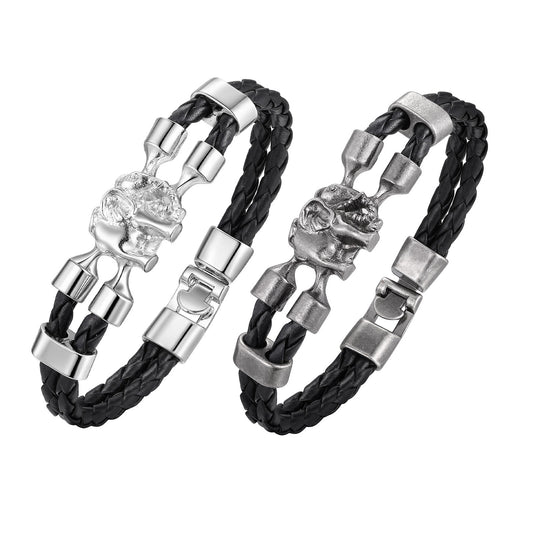 Braided Black Stainless Steel Bracelet