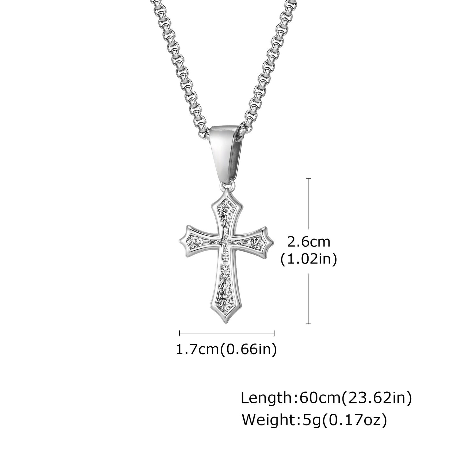 Personalized Men's Black Stainless Steel Cross Pendant Necklace