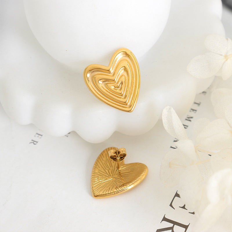 Golden Love Textured Earrings for Stylish Women