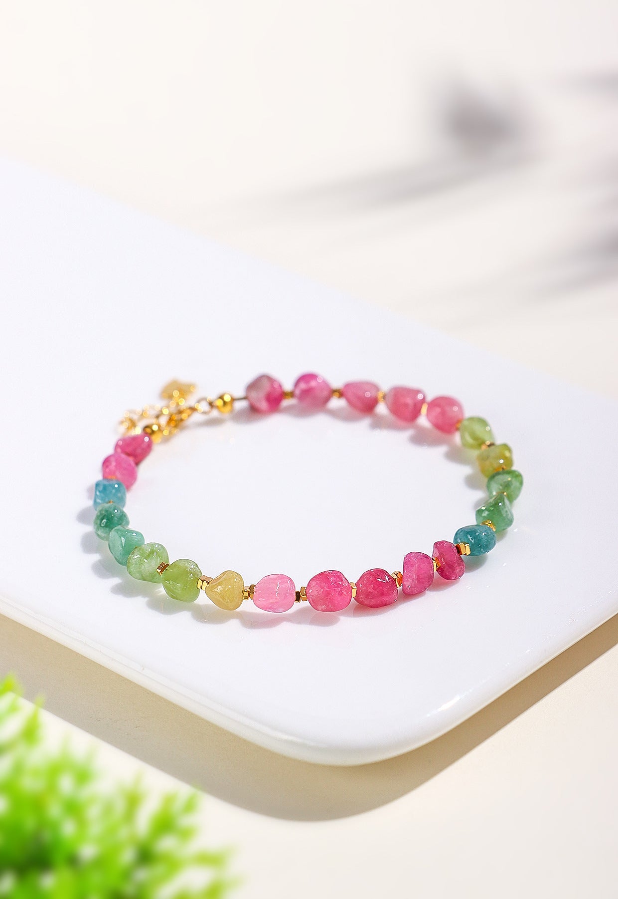 Planderful Fortune's Favor Bracelet – Colorful Natural Tourmaline Beads