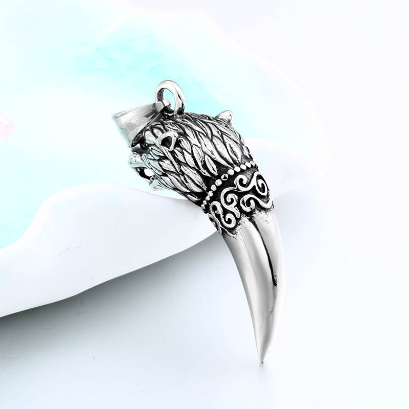 Retro Titanium Steel Wolf Tooth Pendant for Men - Wholesale Jewelry Collection