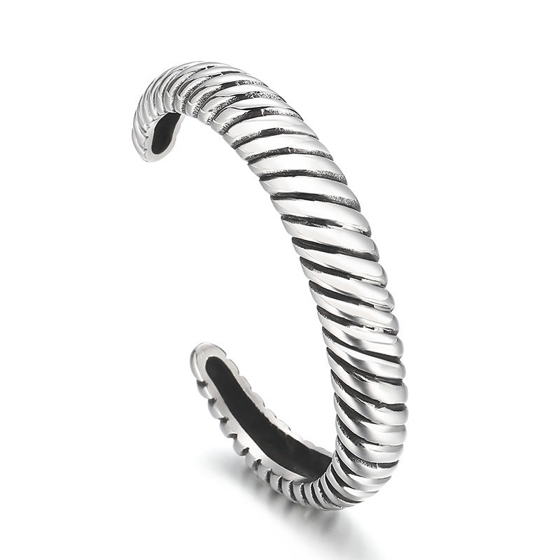 Design Smeared Twist – Punk Style Men's Titanium Steel Dragon Scale Bracelet Holiday