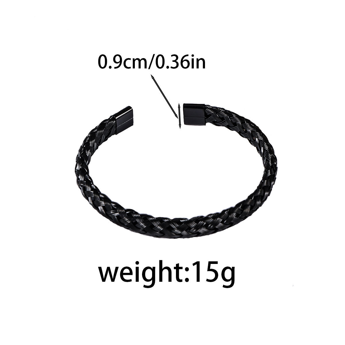 Stainless Steel Bracelet – Braided Steel Wire Open Bracelet – Unisex