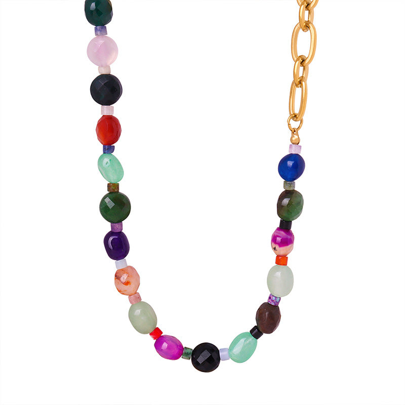 Luxurious Handcrafted Agate Beaded Necklace for Elegant Women