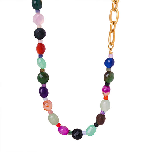 Luxurious Handcrafted Agate Beaded Necklace for Elegant Women