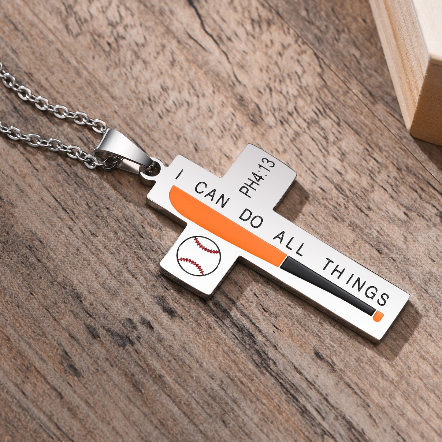 Stainless Steel Cross Pendant Necklace Men's Simple Jewelry