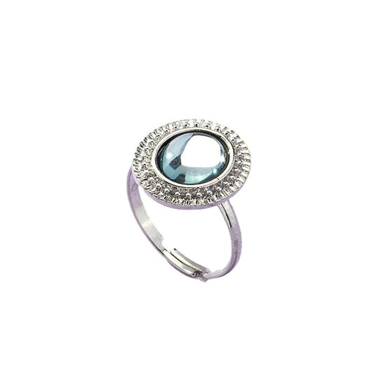 Elegant Crystal Ring for Women: European and American Style Luxury Statement Piece with Opening Design