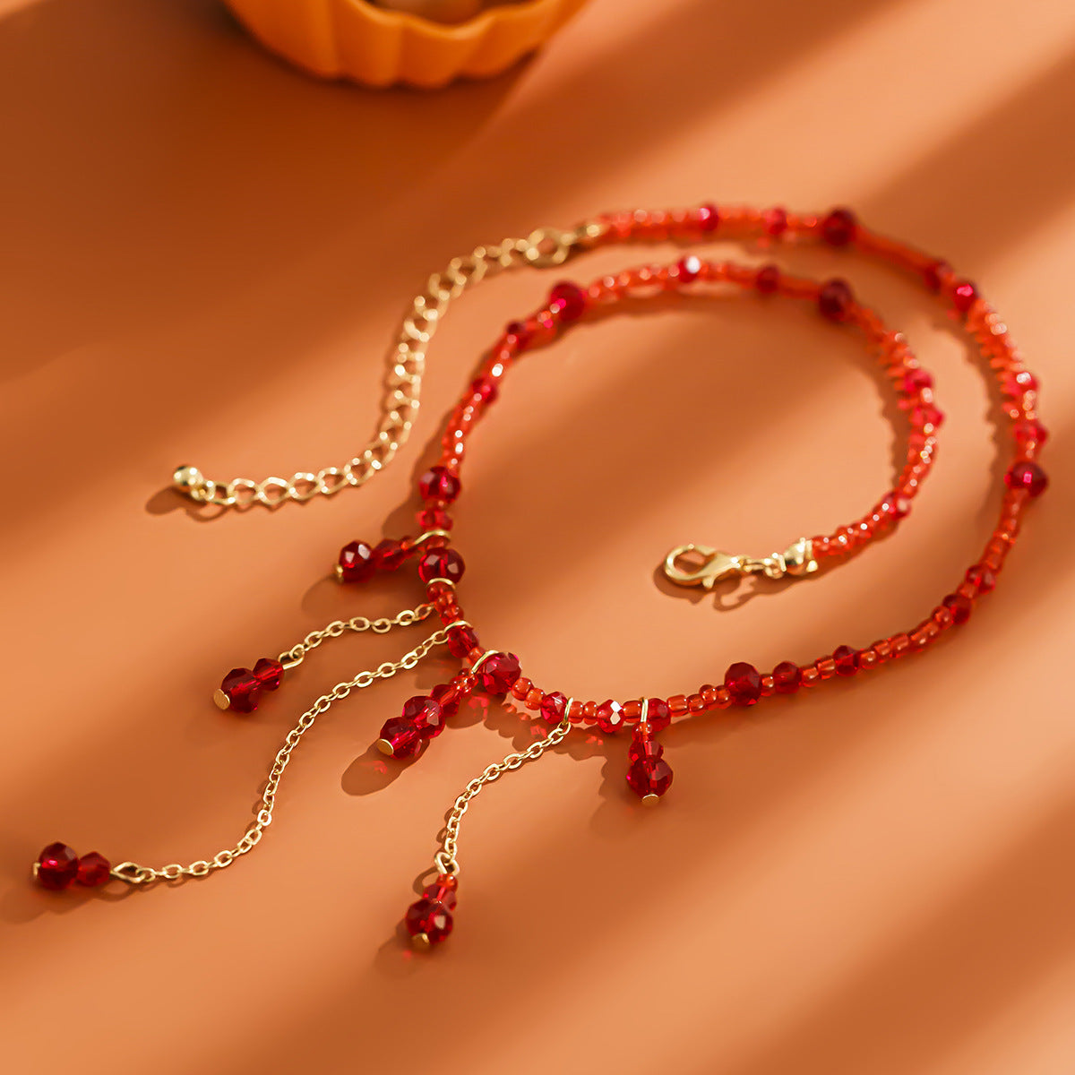 Gothic Red Crystal-Style Drip Choker