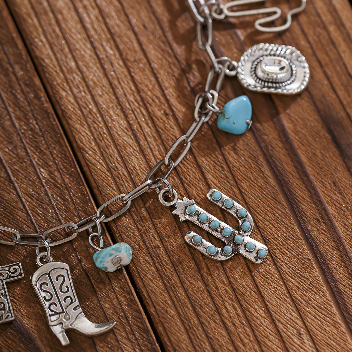 Western Cowboy Hat & Turquoise-Style Necklace