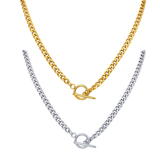 Men's – Stainless Steel Six-Sided Grinding Chain Necklace 5mm