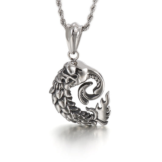 Stylish Stainless Steel Skull Pendant for Men with a Touch of European and American Flair