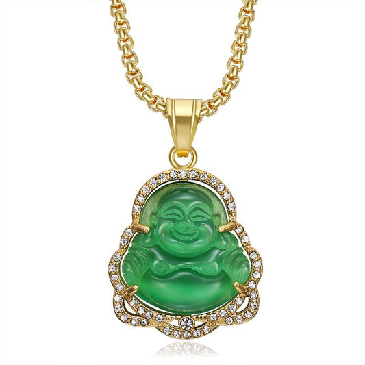 Zircon Necklace - Elegant Buddha Pendant Spiritual Jewelry Everyday Genie Collection Planderful
