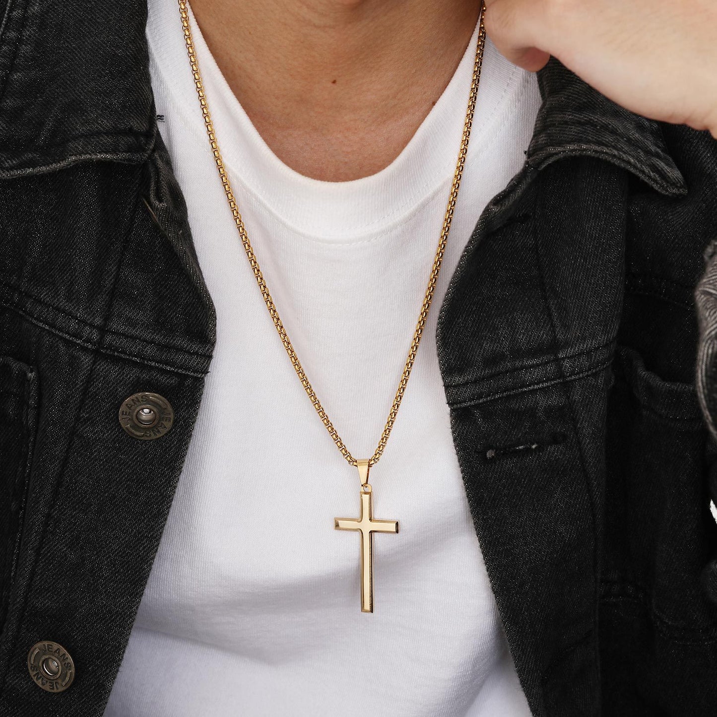 Cross Pendant Necklace Unisex Steel Jewelry Versatile Hip Hop Style Planderful Everyday Genie Collection For Him And Her