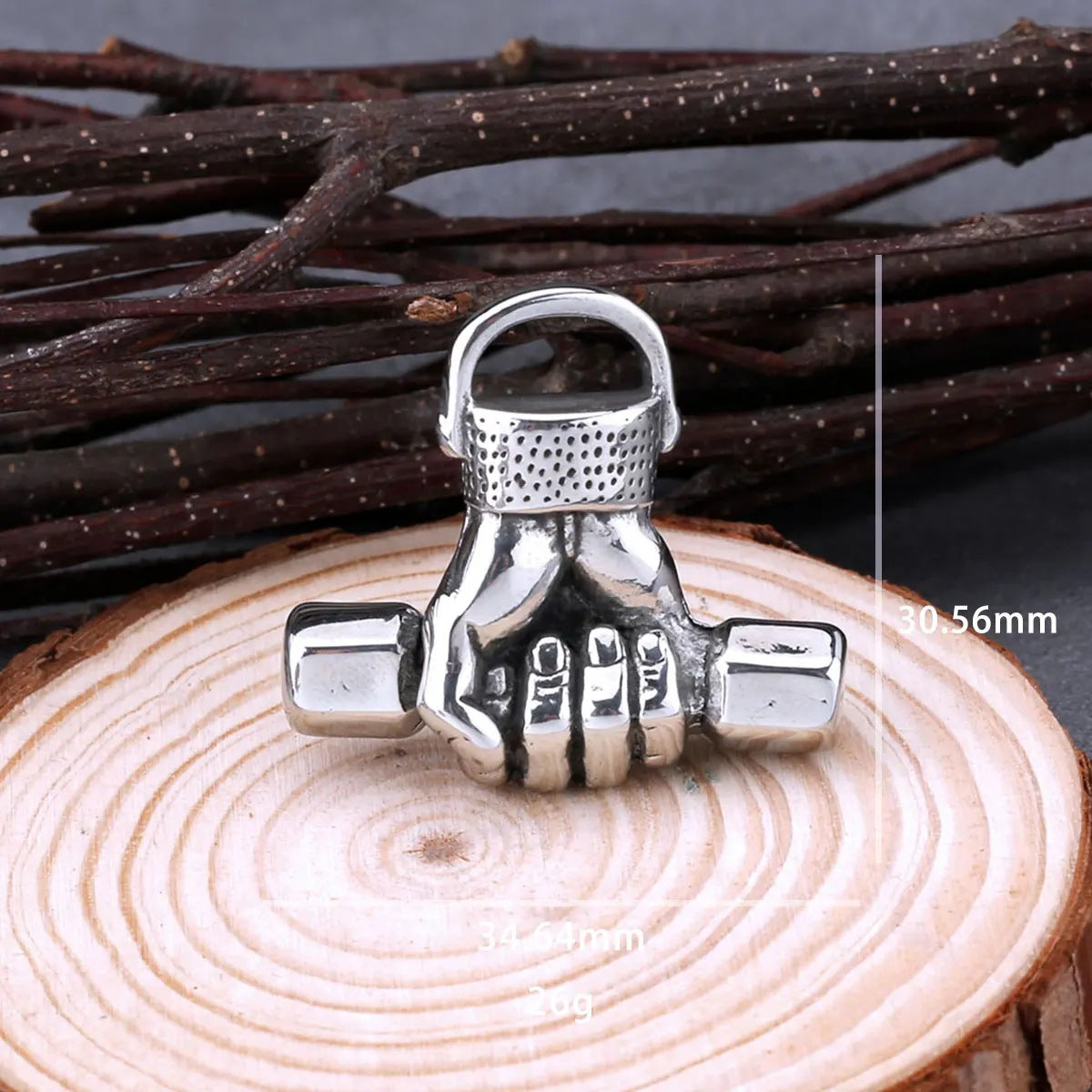 1. Planderful Everyday Genie Titanium Barbell Pendant Necklace For Men And Women Stainless Steel Gift