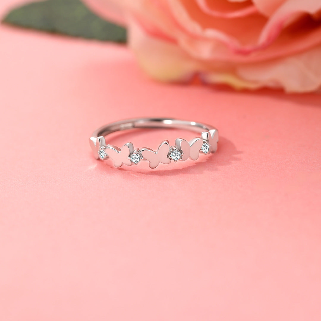 Butterfly Flying S925 Sterling Silver Women's Ring