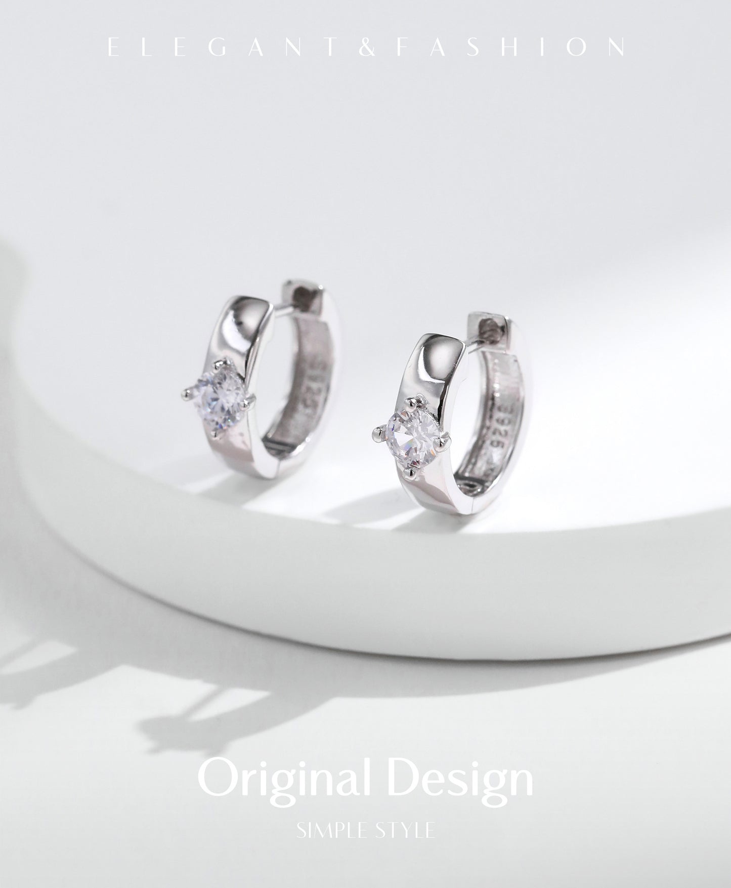 Planderful Moissanite Sparkling Earrings – Retro High-End U-Shaped Design