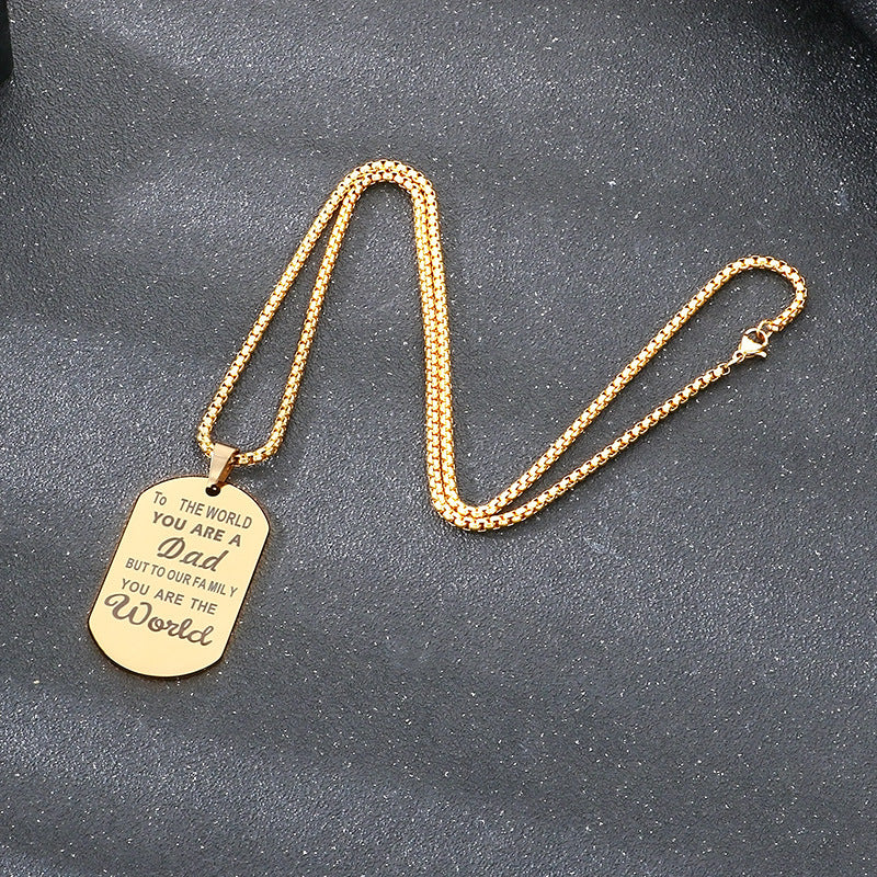 Planderful Stainless Steel Dad Pendant Personalized Gift
