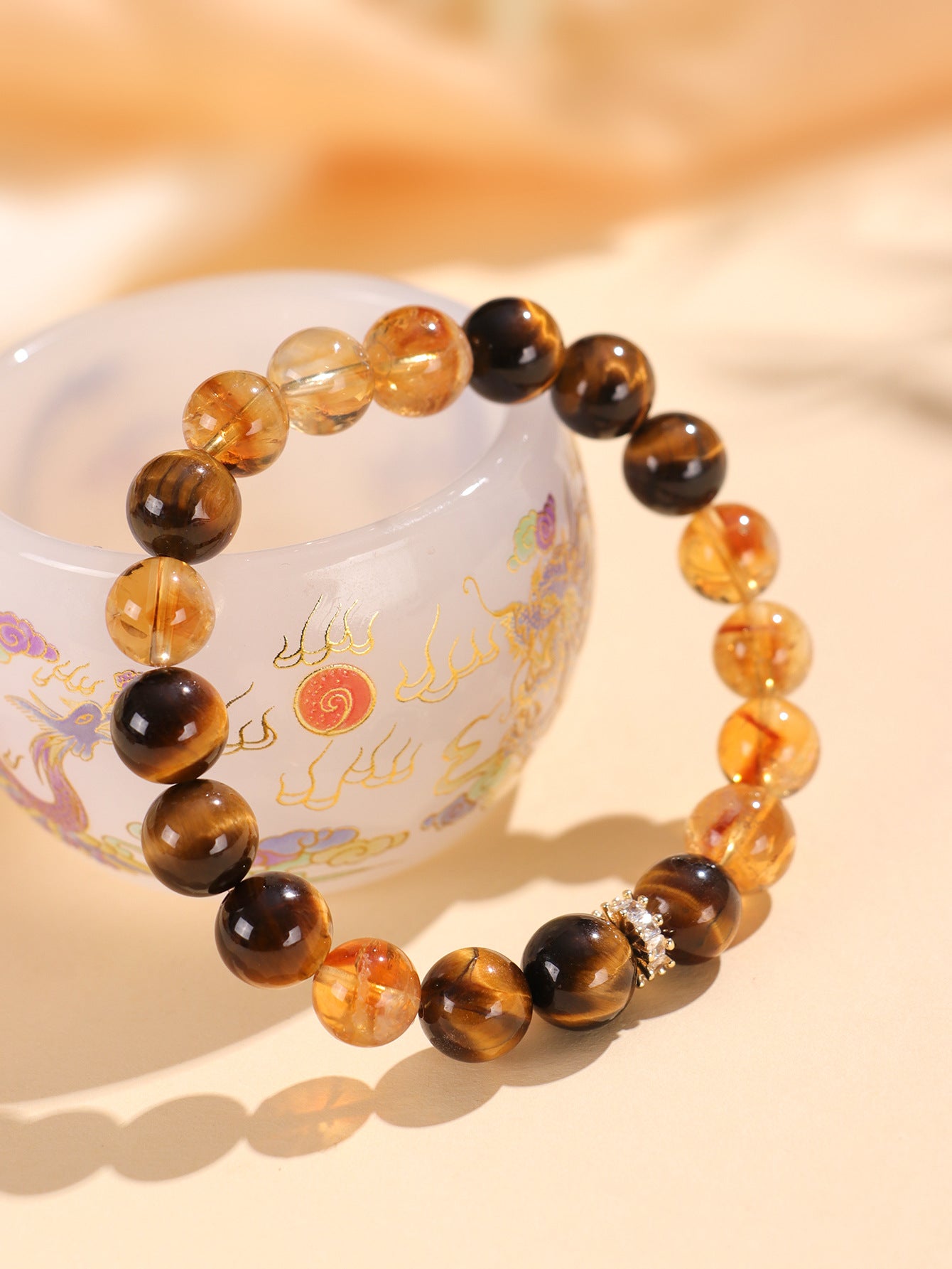 Planderful Fortune's Favor Bracelet – Premium Tiger's Eye and Citrine Design