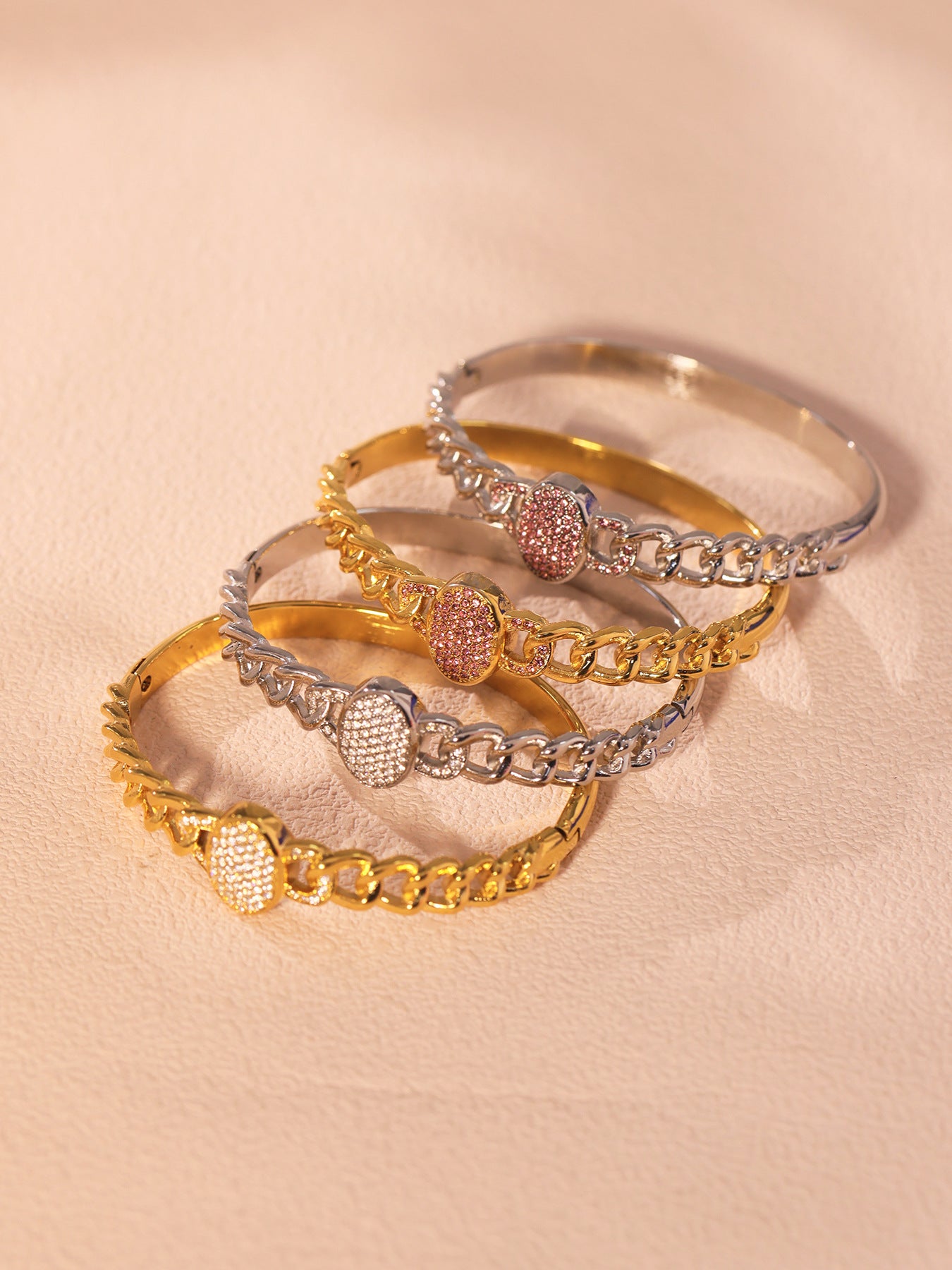 Planderful Stainless Steel NK Chain Zircon Bracelet Unisex